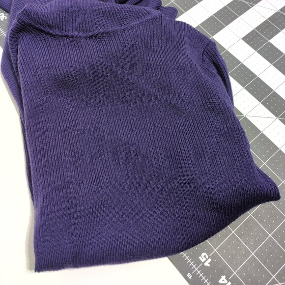 Uniqlo Wool Turtleneck Sz Small Purple Ribbed Knit Stretchy Long Sleeve READ - Picture 8 of 13